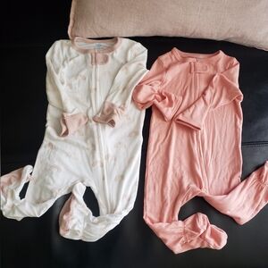 2 Never Worn Cloud Island 6-9 M Baby Girl One Piece Pink and Cream